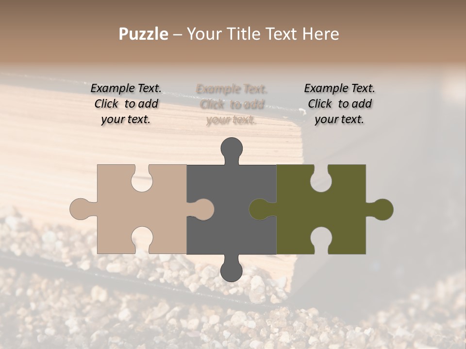 An Open Book On A Pile Of Gravel PowerPoint Template