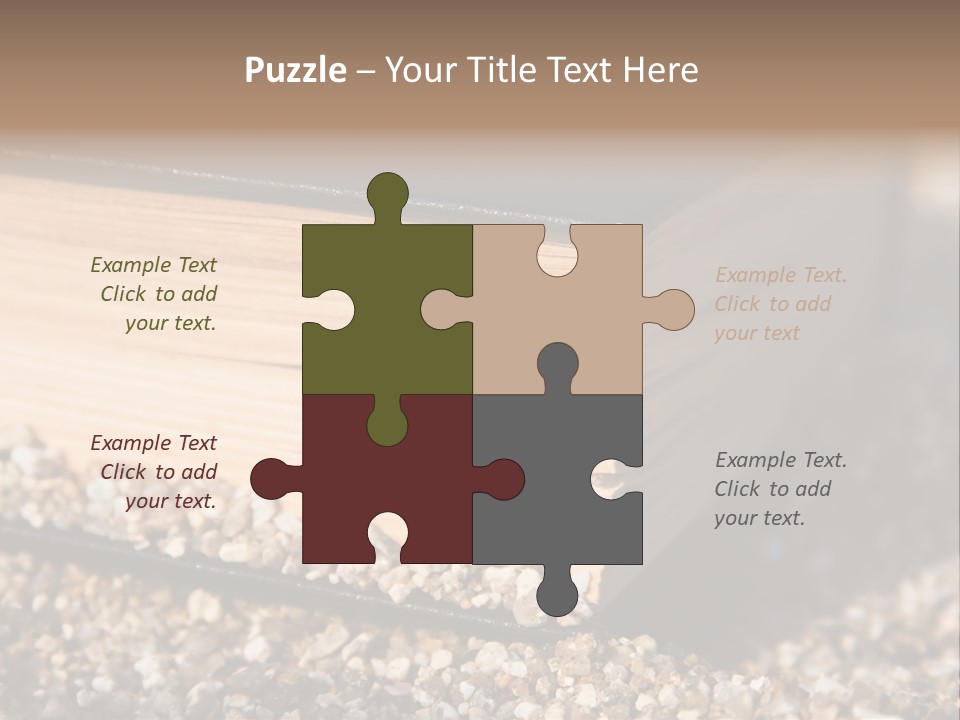 An Open Book On A Pile Of Gravel PowerPoint Template