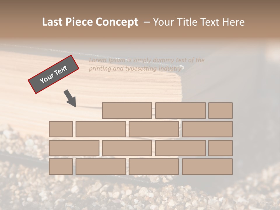 An Open Book On A Pile Of Gravel PowerPoint Template