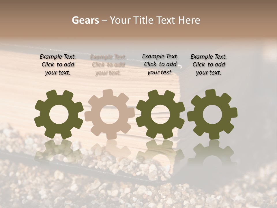 An Open Book On A Pile Of Gravel PowerPoint Template