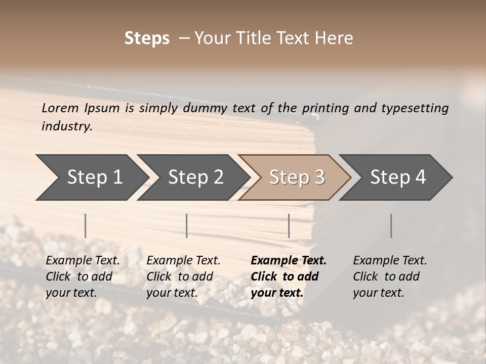 An Open Book On A Pile Of Gravel PowerPoint Template