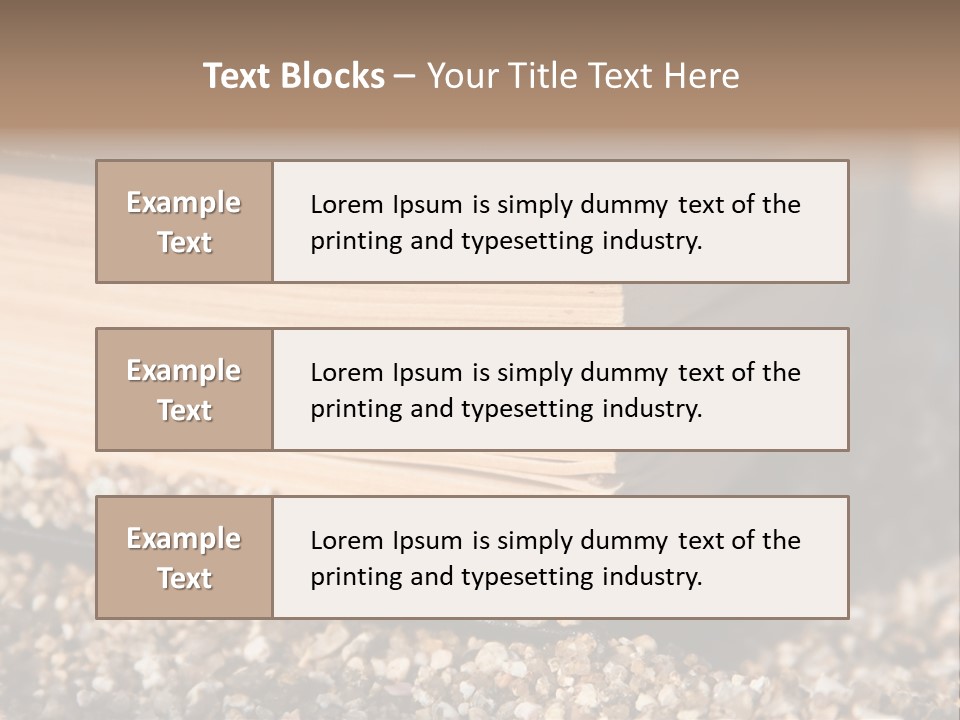 An Open Book On A Pile Of Gravel PowerPoint Template
