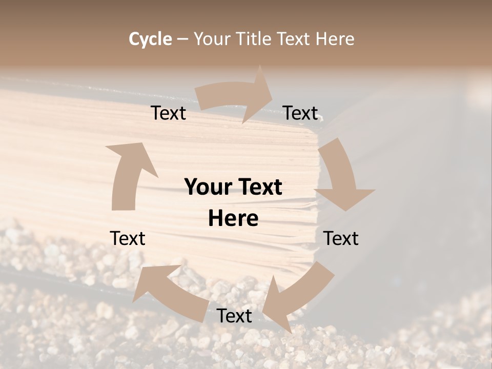An Open Book On A Pile Of Gravel PowerPoint Template