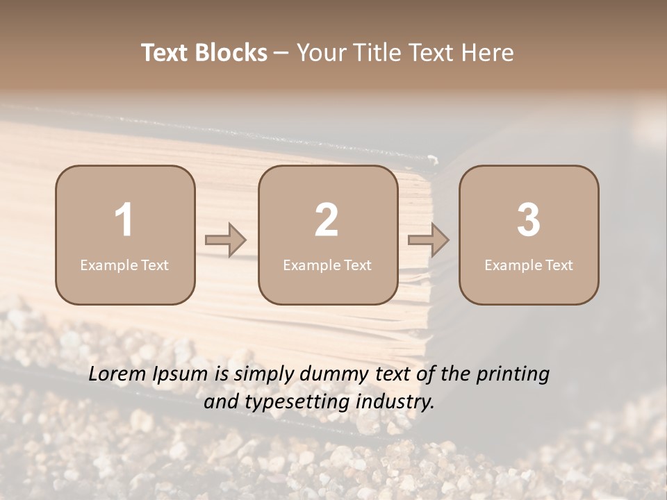 An Open Book On A Pile Of Gravel PowerPoint Template