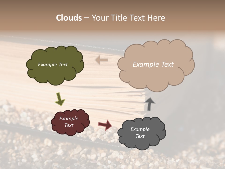 An Open Book On A Pile Of Gravel PowerPoint Template