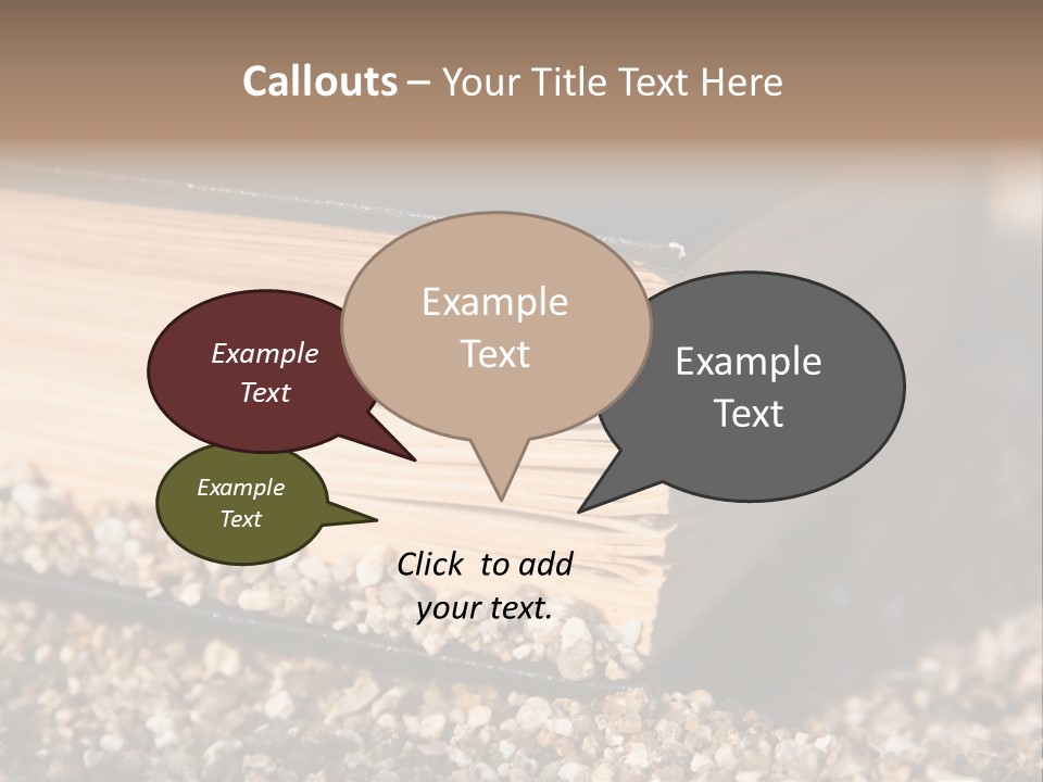 An Open Book On A Pile Of Gravel PowerPoint Template