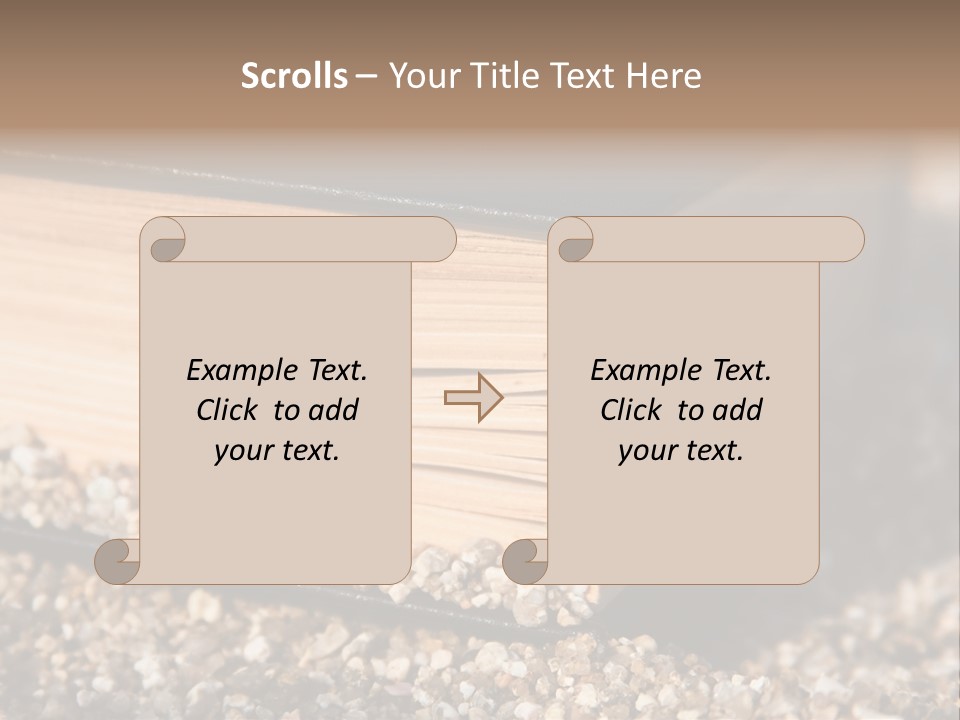 An Open Book On A Pile Of Gravel PowerPoint Template