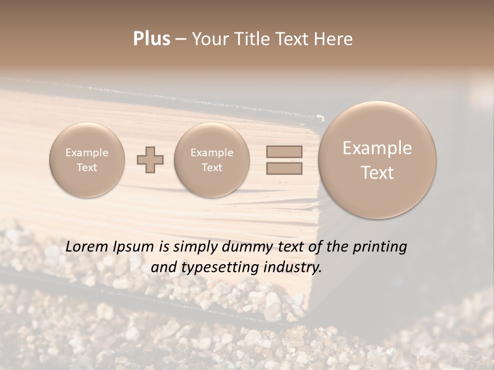 An Open Book On A Pile Of Gravel PowerPoint Template