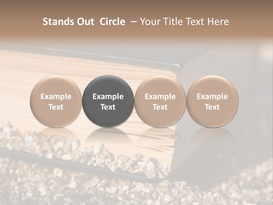 An Open Book On A Pile Of Gravel PowerPoint Template
