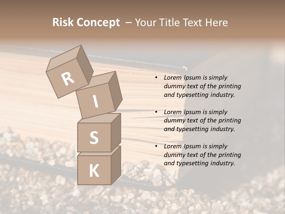 An Open Book On A Pile Of Gravel PowerPoint Template