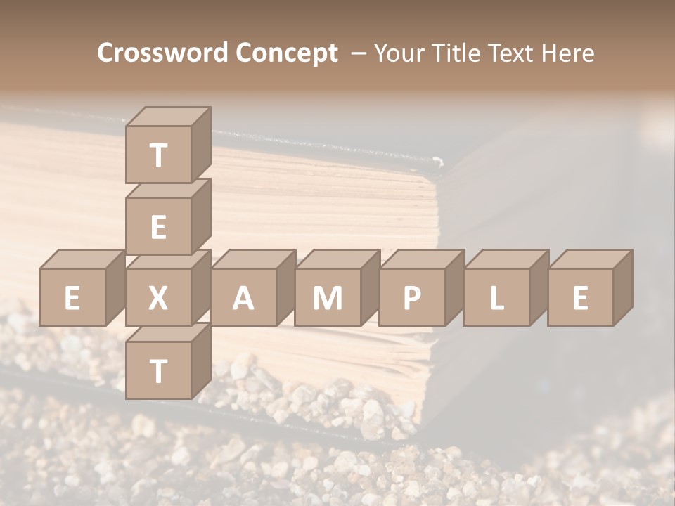 An Open Book On A Pile Of Gravel PowerPoint Template