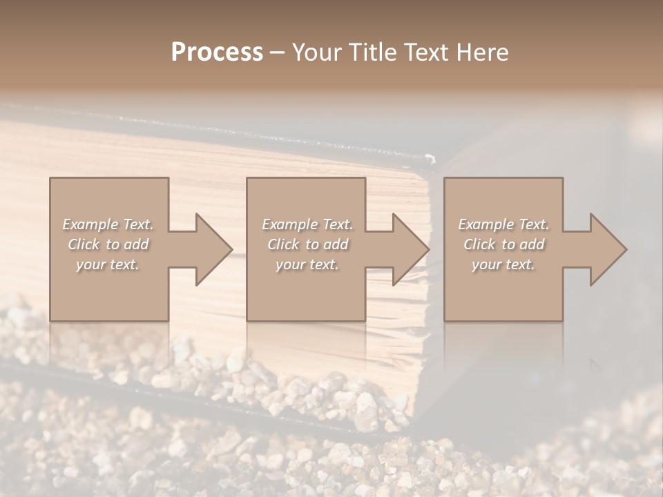 An Open Book On A Pile Of Gravel PowerPoint Template