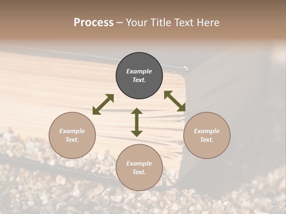 An Open Book On A Pile Of Gravel PowerPoint Template