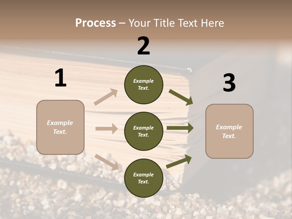 An Open Book On A Pile Of Gravel PowerPoint Template