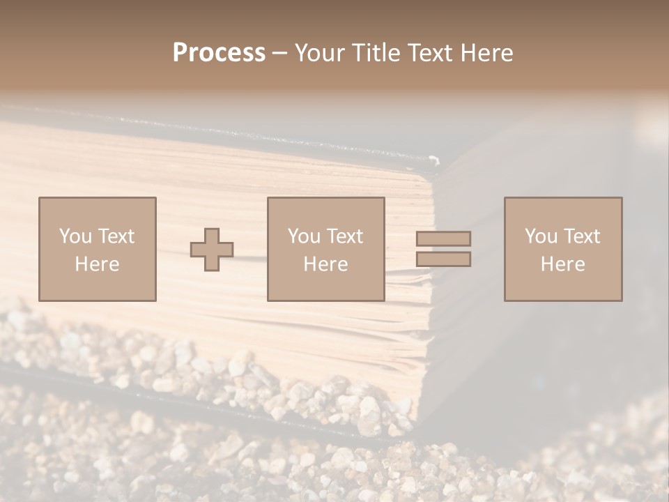 An Open Book On A Pile Of Gravel PowerPoint Template