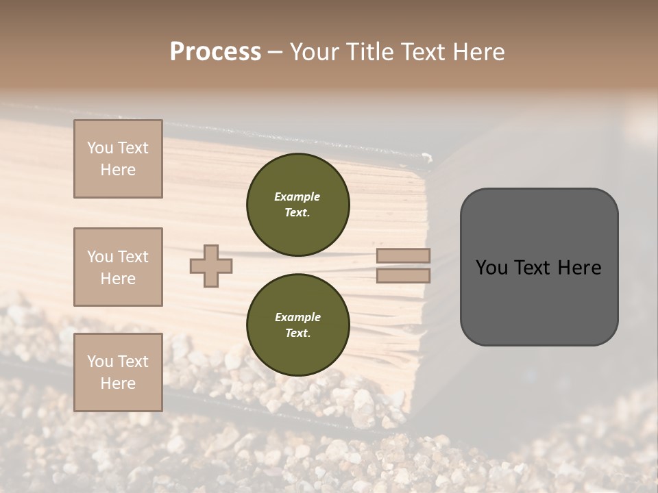 An Open Book On A Pile Of Gravel PowerPoint Template
