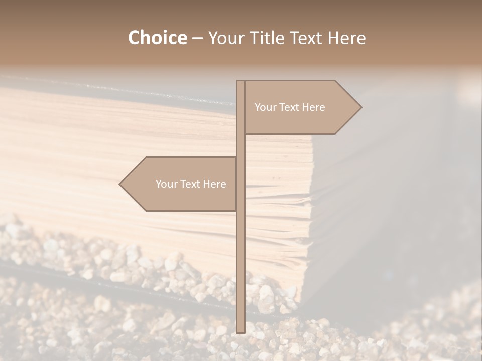 An Open Book On A Pile Of Gravel PowerPoint Template