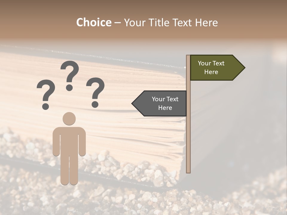 An Open Book On A Pile Of Gravel PowerPoint Template