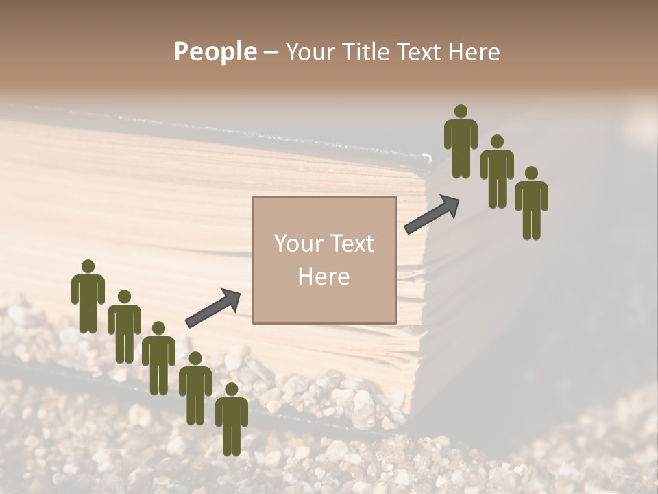 An Open Book On A Pile Of Gravel PowerPoint Template
