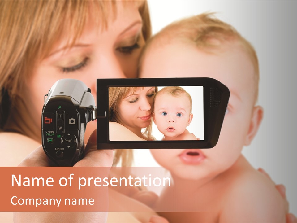 A Woman Taking A Picture Of A Baby With A Camera PowerPoint Template