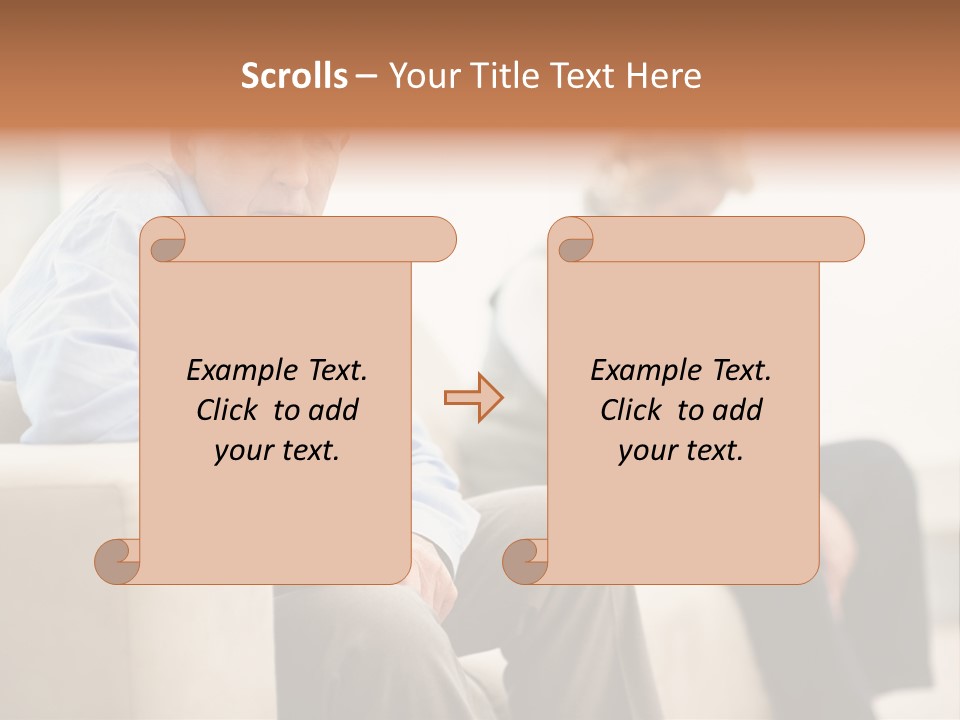 A Man Sitting On A Couch Next To A Woman PowerPoint Template