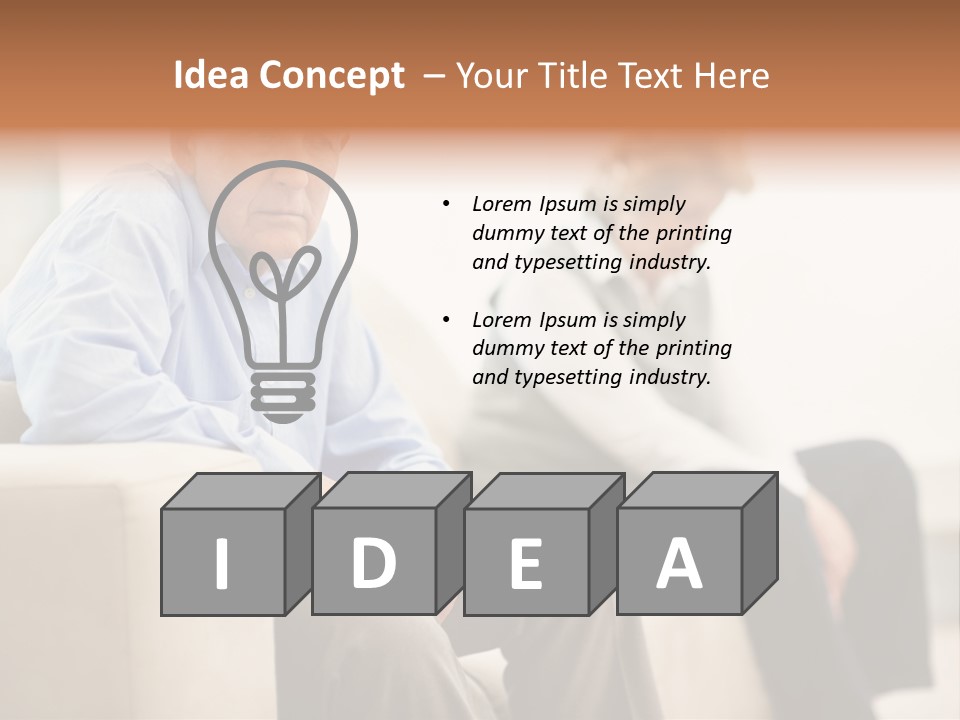 A Man Sitting On A Couch Next To A Woman PowerPoint Template