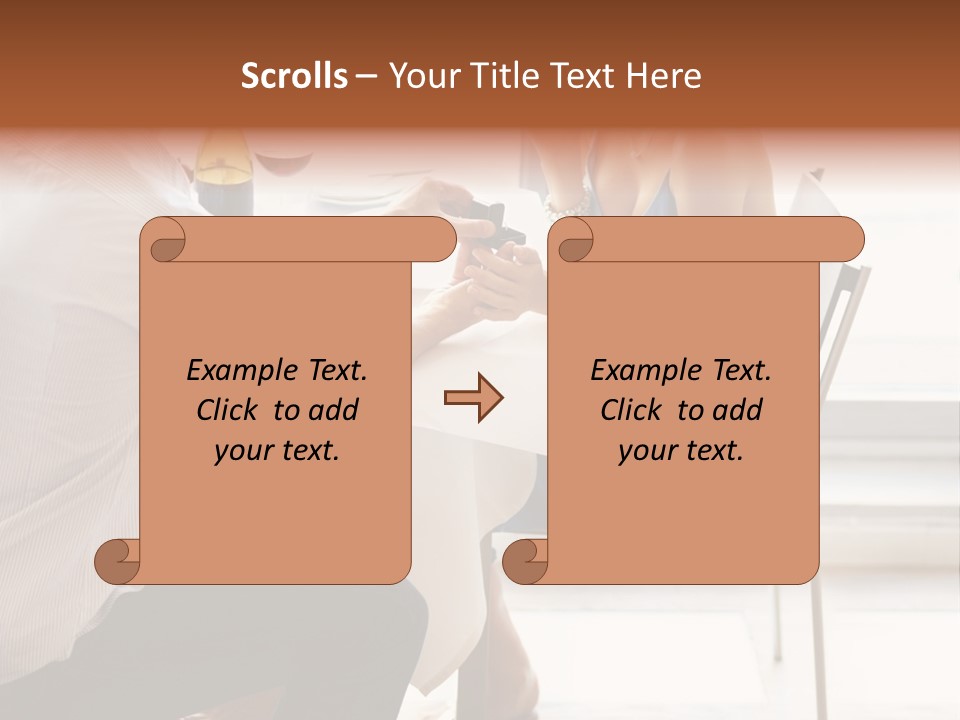 A Man And A Woman Sitting At A Table With A Bottle Of Wine PowerPoint Template