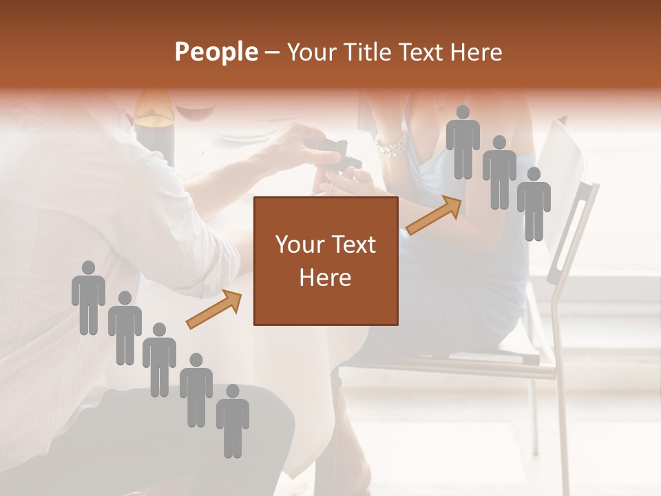 A Man And A Woman Sitting At A Table With A Bottle Of Wine PowerPoint Template