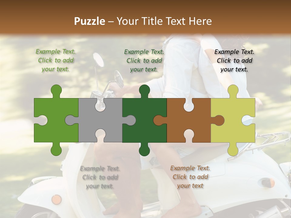 A Man And A Woman Riding A Scooter PowerPoint Template