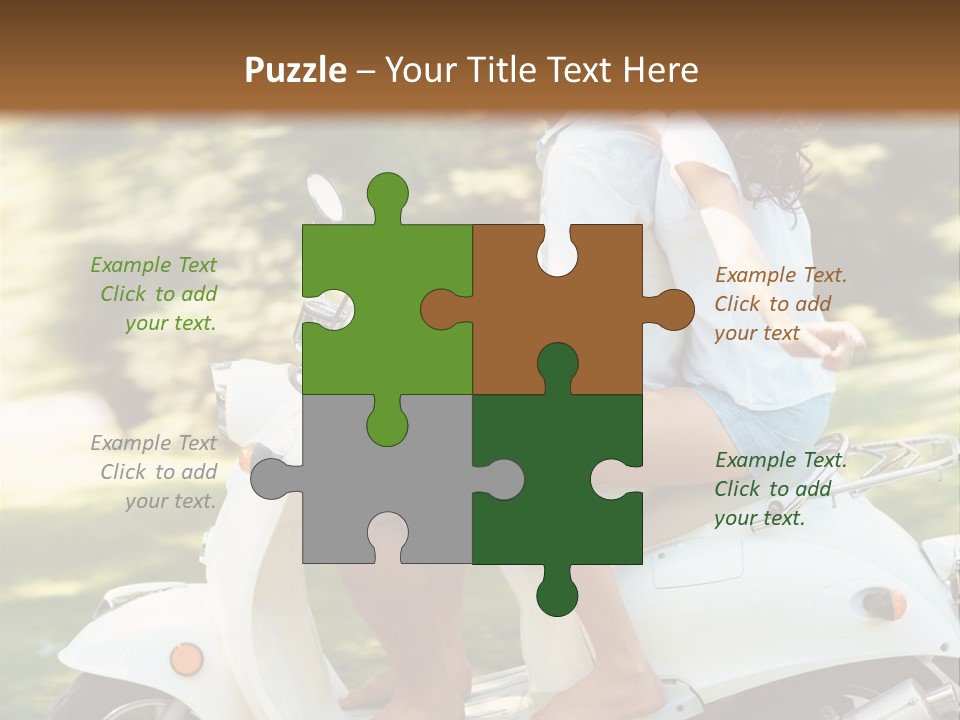 A Man And A Woman Riding A Scooter PowerPoint Template