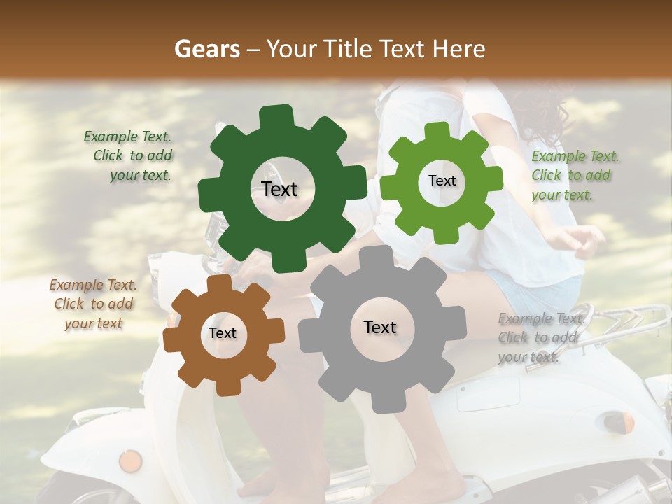 A Man And A Woman Riding A Scooter PowerPoint Template