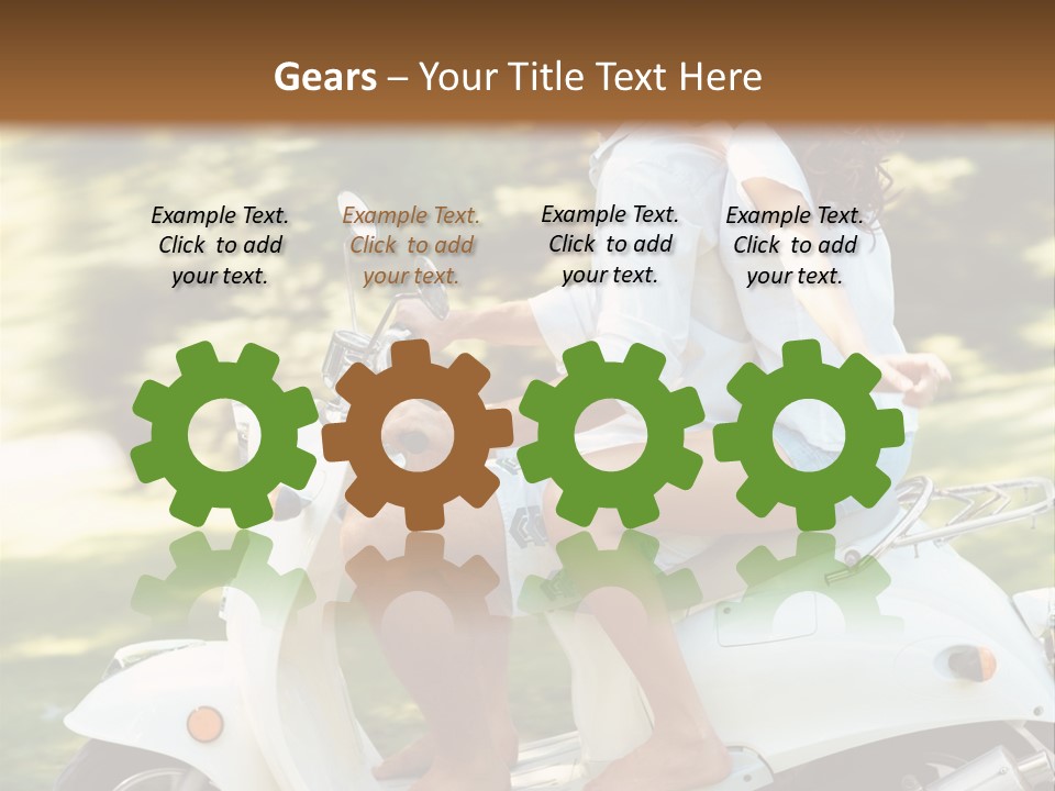 A Man And A Woman Riding A Scooter PowerPoint Template