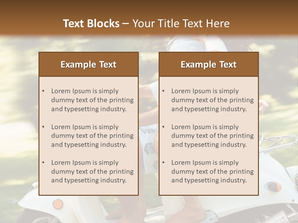 A Man And A Woman Riding A Scooter PowerPoint Template