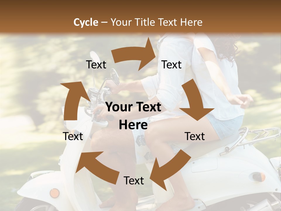 A Man And A Woman Riding A Scooter PowerPoint Template