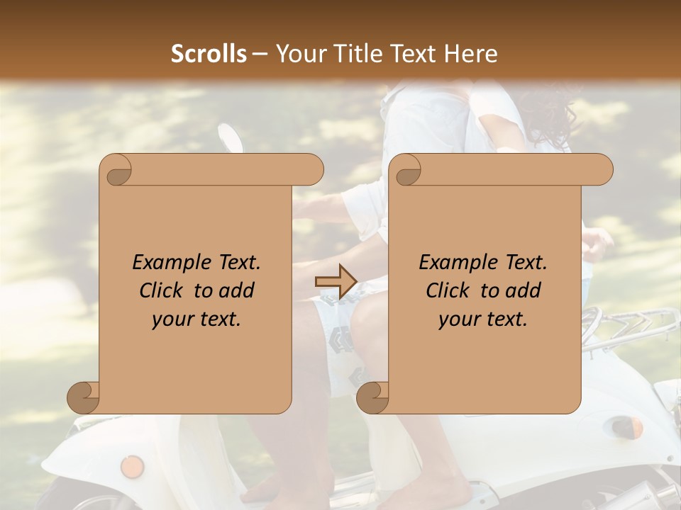 A Man And A Woman Riding A Scooter PowerPoint Template