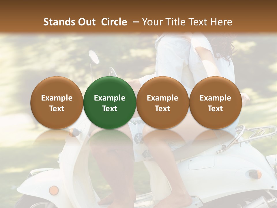 A Man And A Woman Riding A Scooter PowerPoint Template