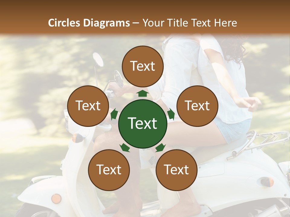 A Man And A Woman Riding A Scooter PowerPoint Template