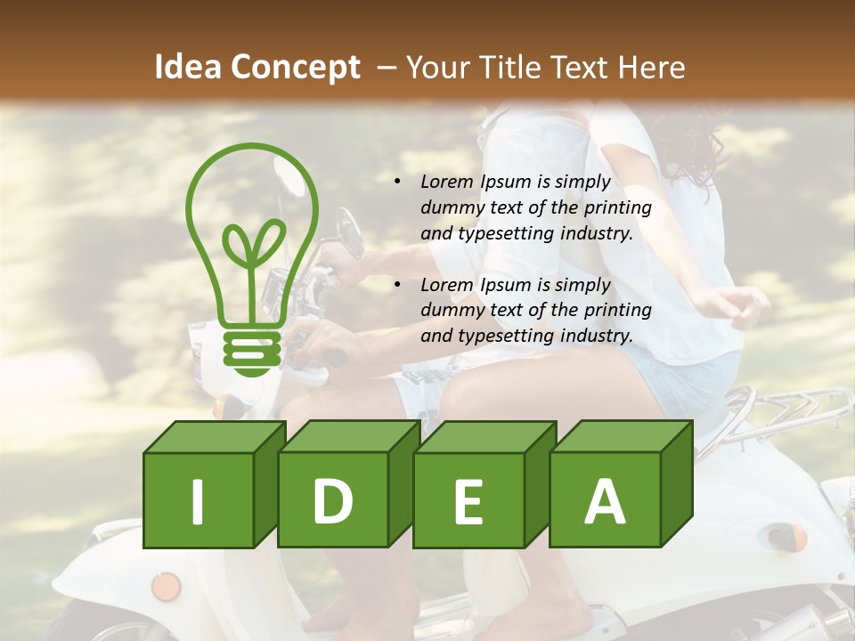 A Man And A Woman Riding A Scooter PowerPoint Template