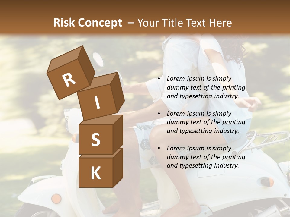 A Man And A Woman Riding A Scooter PowerPoint Template