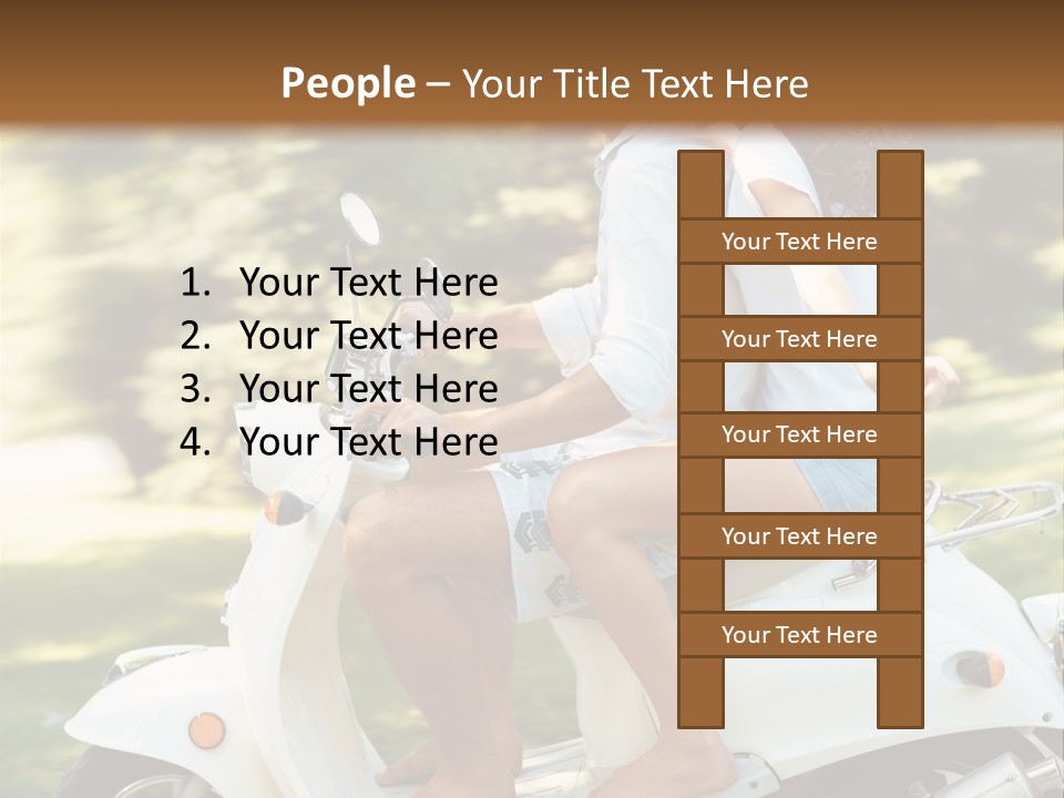 A Man And A Woman Riding A Scooter PowerPoint Template