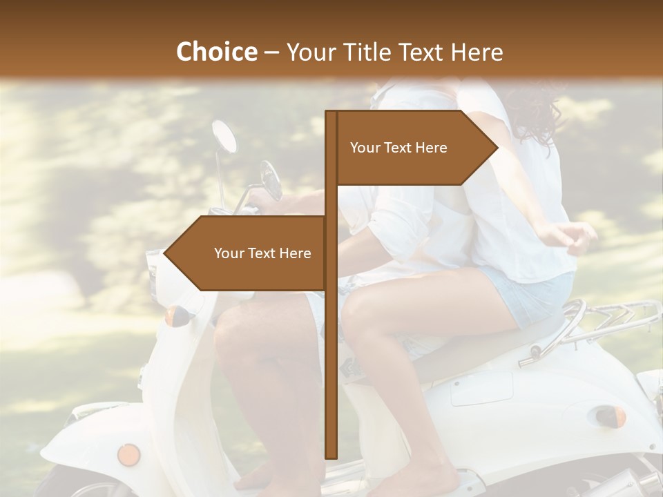 A Man And A Woman Riding A Scooter PowerPoint Template