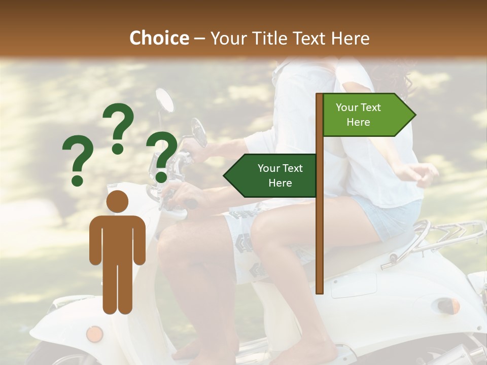 A Man And A Woman Riding A Scooter PowerPoint Template