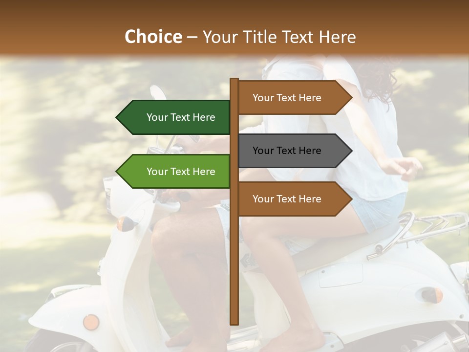 A Man And A Woman Riding A Scooter PowerPoint Template