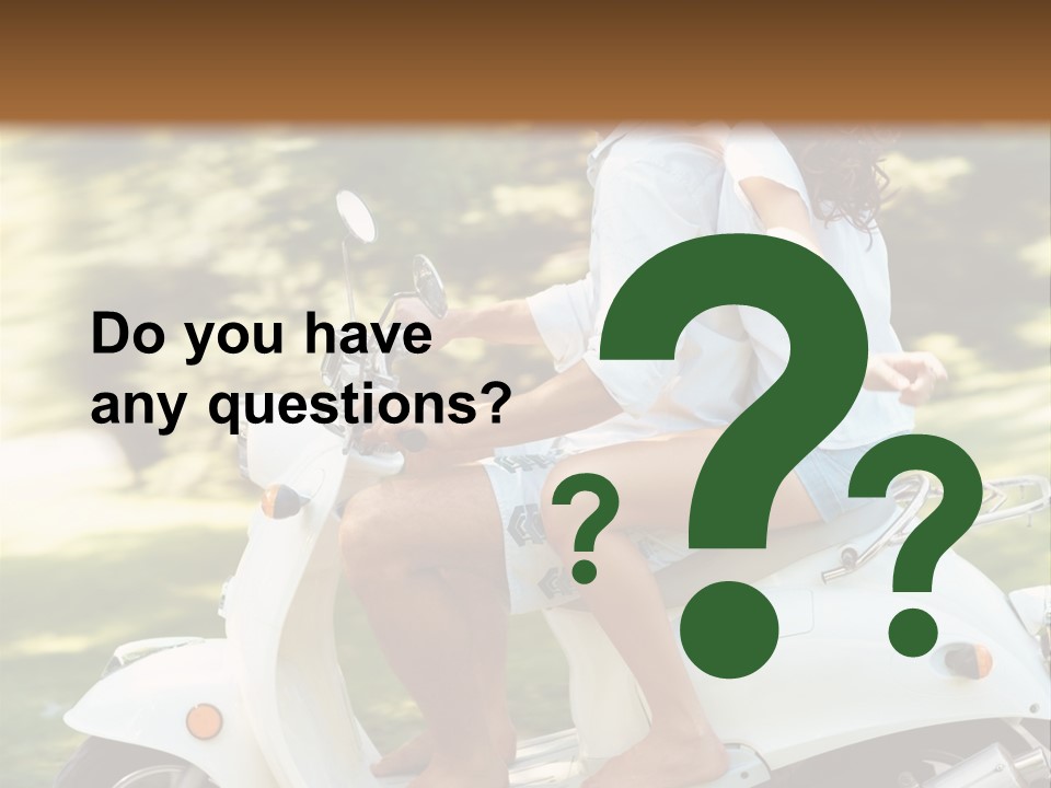 A Man And A Woman Riding A Scooter PowerPoint Template