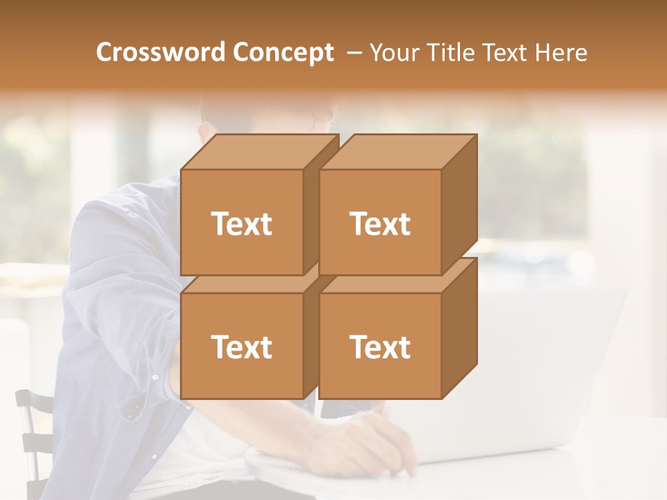 A Man Sitting In Front Of A Laptop Computer PowerPoint Template