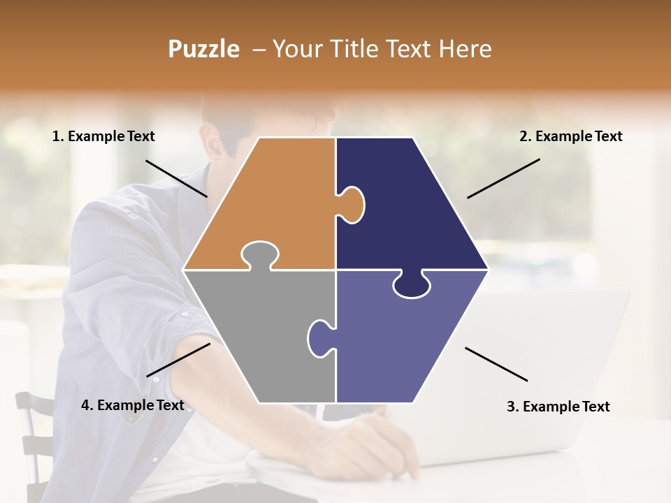 A Man Sitting In Front Of A Laptop Computer PowerPoint Template