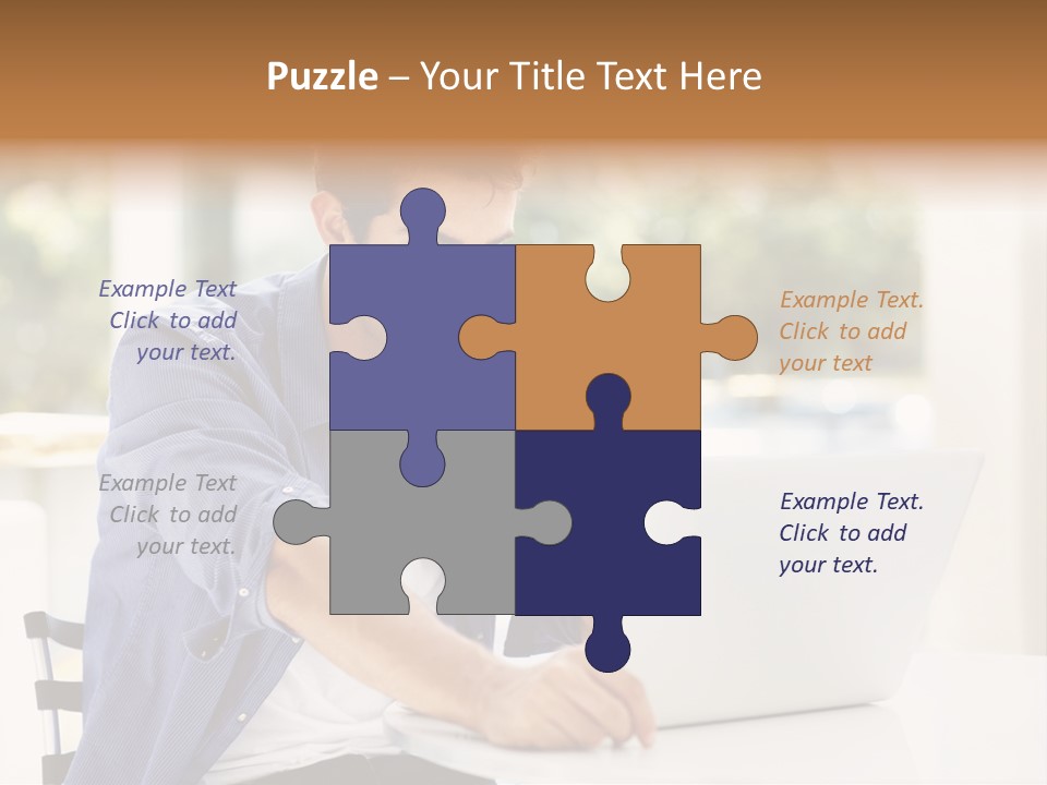 A Man Sitting In Front Of A Laptop Computer PowerPoint Template