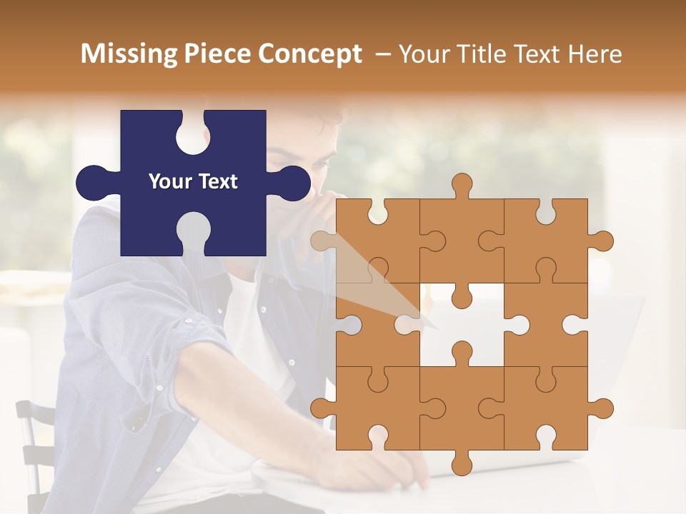 A Man Sitting In Front Of A Laptop Computer PowerPoint Template