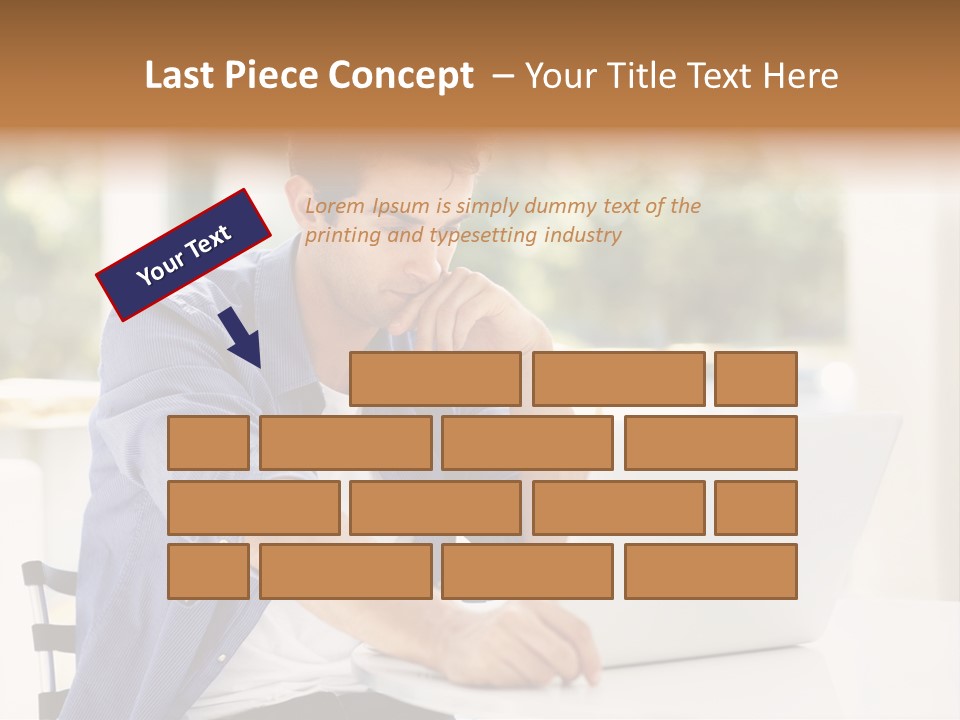 A Man Sitting In Front Of A Laptop Computer PowerPoint Template