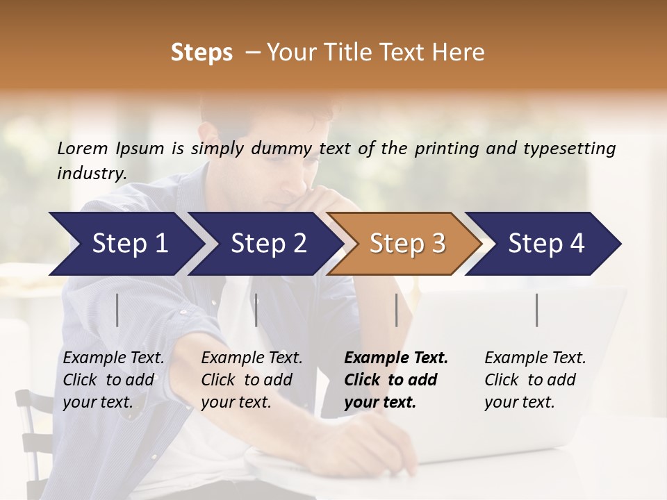 A Man Sitting In Front Of A Laptop Computer PowerPoint Template